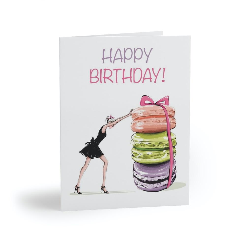 x2 Fashion Girl Birthday Greeting Cards with Envelopes & Stickers - CUSTOM MADE!